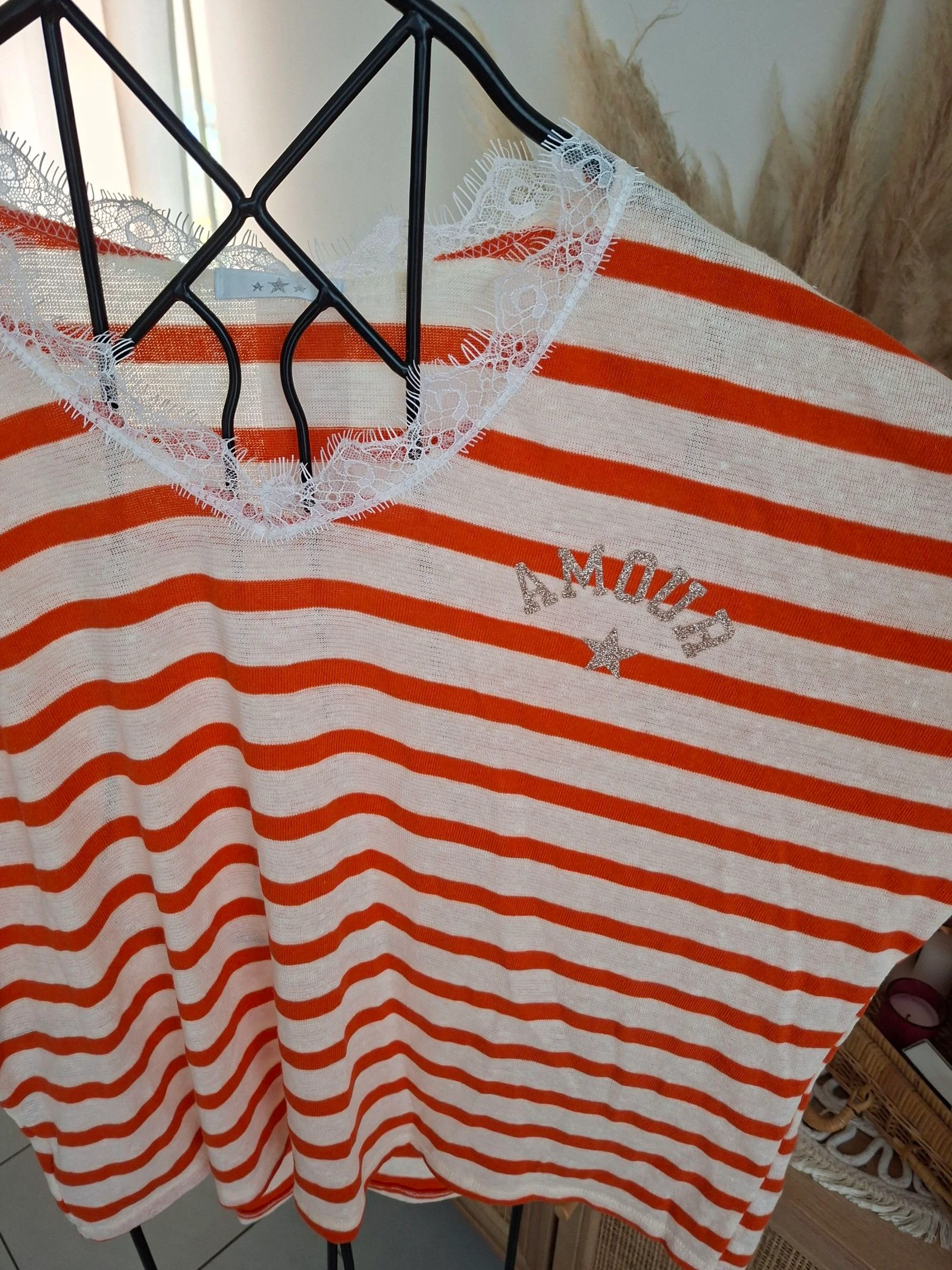 Blusa marinière laranja tamanho único – photo 2